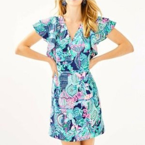 Lilly Pulitzer Kathie Dress Lookin Sharp Sz 0 - Picture 1 of 10